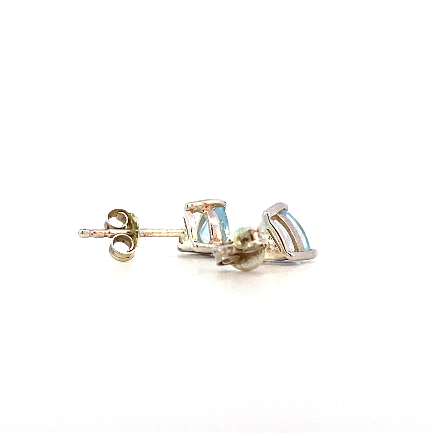Sterling Silver Trillion Blue Topaz Studs