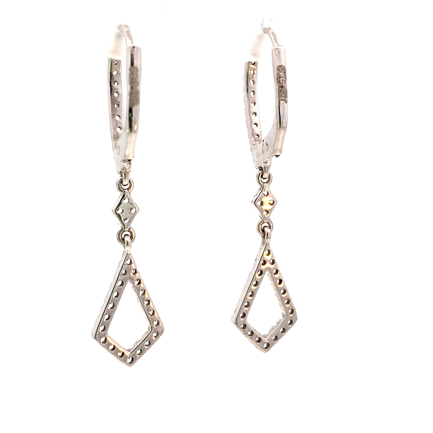 Sterling Silver White Stone Studs