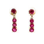 14K Yellow Gold Ruby and Diamond Dangles on post D+/-.20ctw
