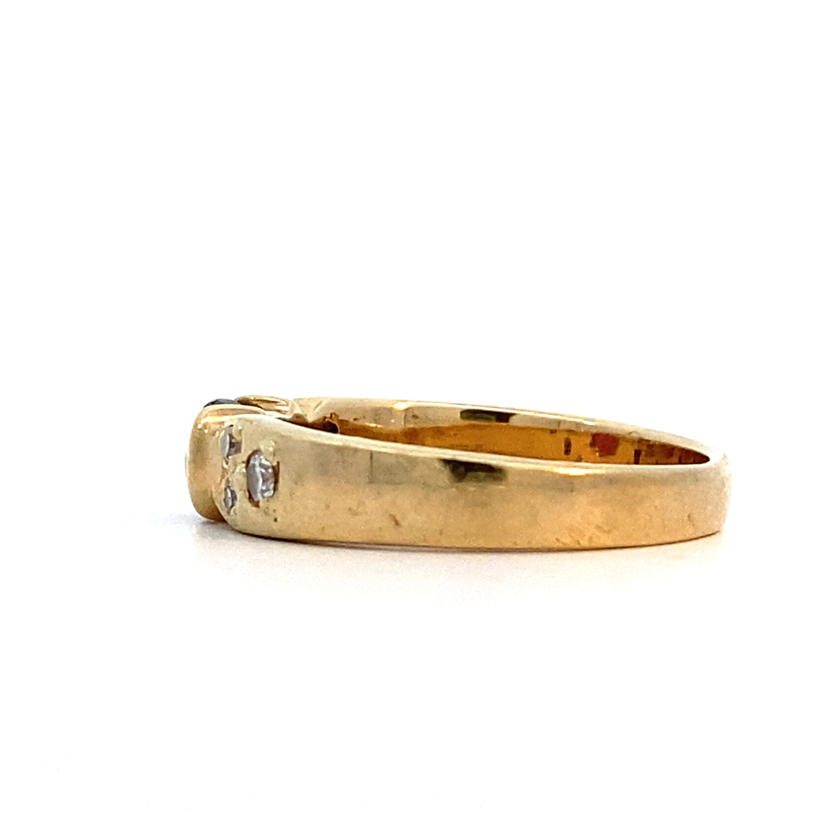 14K Yellow Gold Ruby and Diamond ring size 7.5 D+/-.14ctw