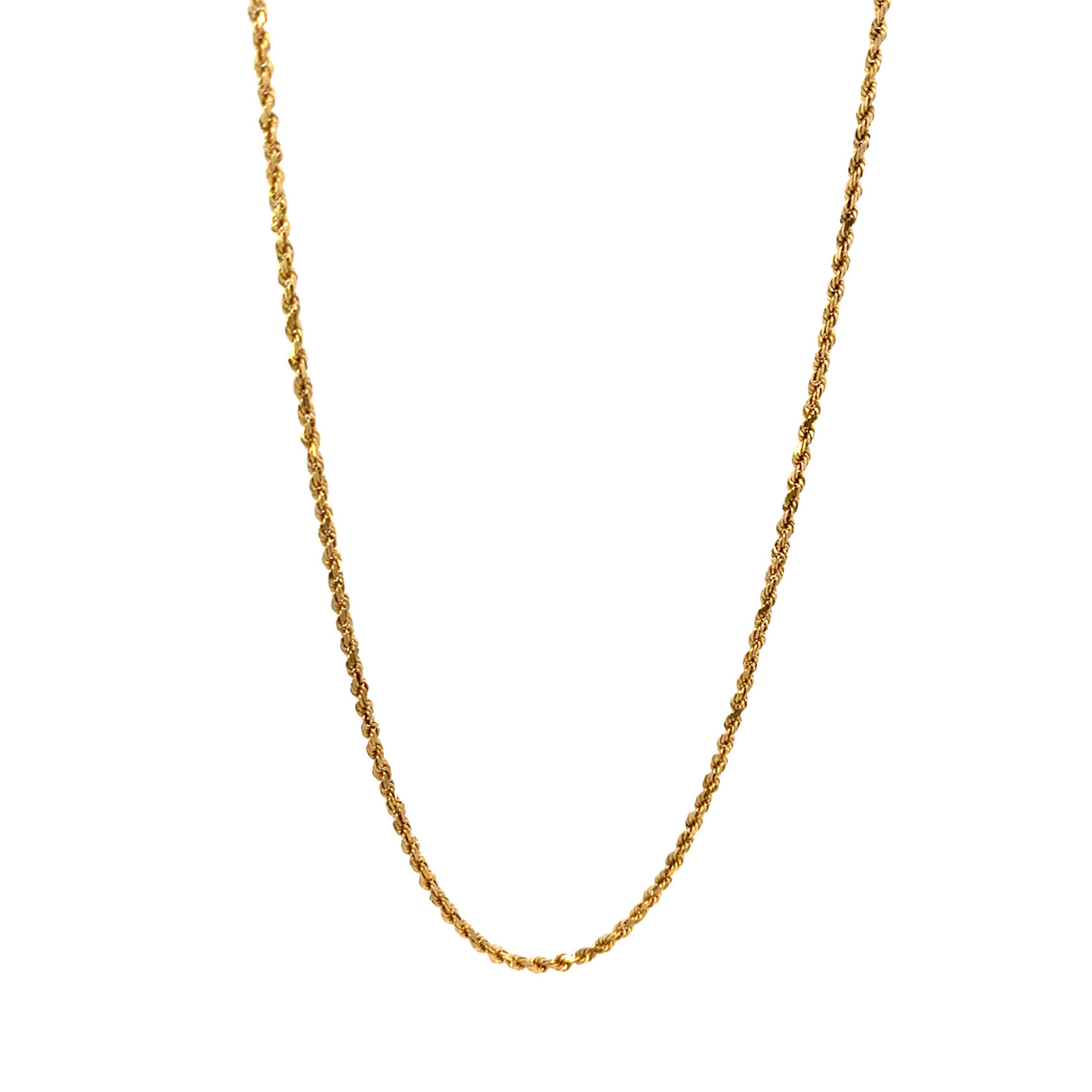 14K Yellow Gold  24" 1.5mm Rope Chain