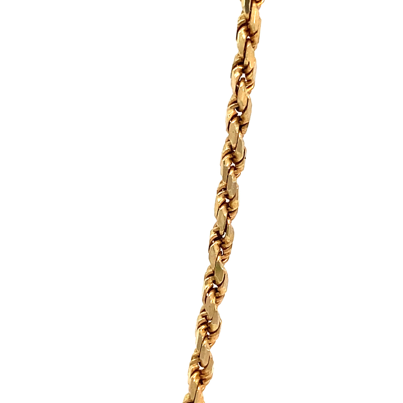 14K Yellow Gold 18" 2MM Diamond Cut Rope Chain