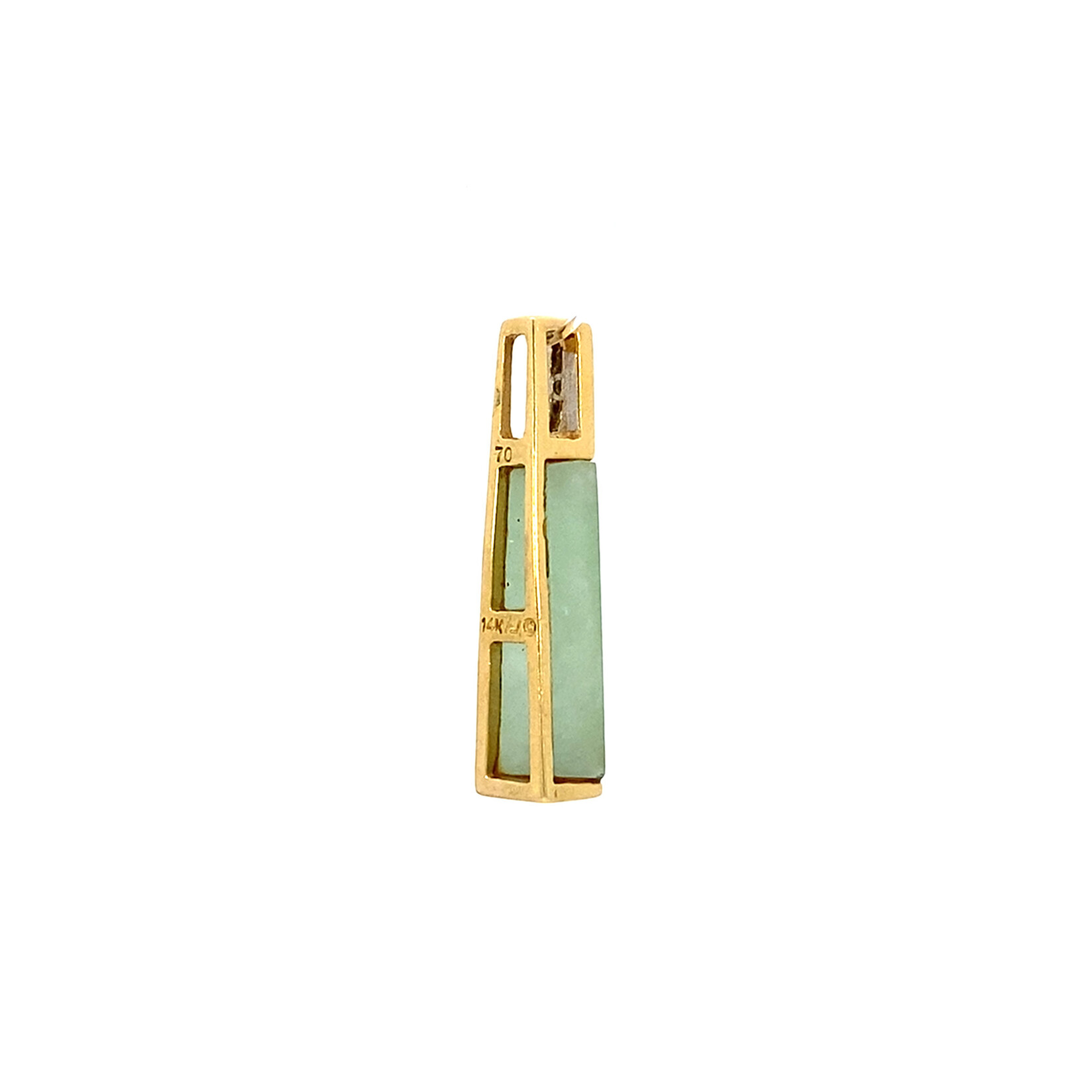 14K Yellow Gold Jade and Diamond Pendant