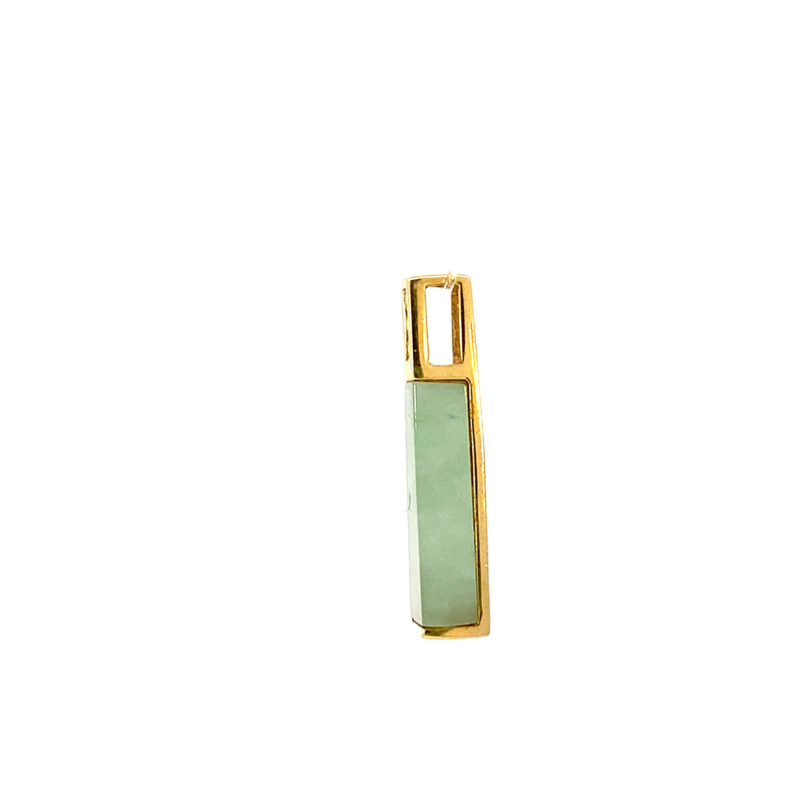 14K Yellow Gold Jade and Diamond Pendant