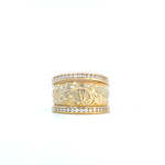 Ohia Lehua 14K Yellow Gold 8mm DTRS Ohia Lehua G/H SI D.30ctw sz7