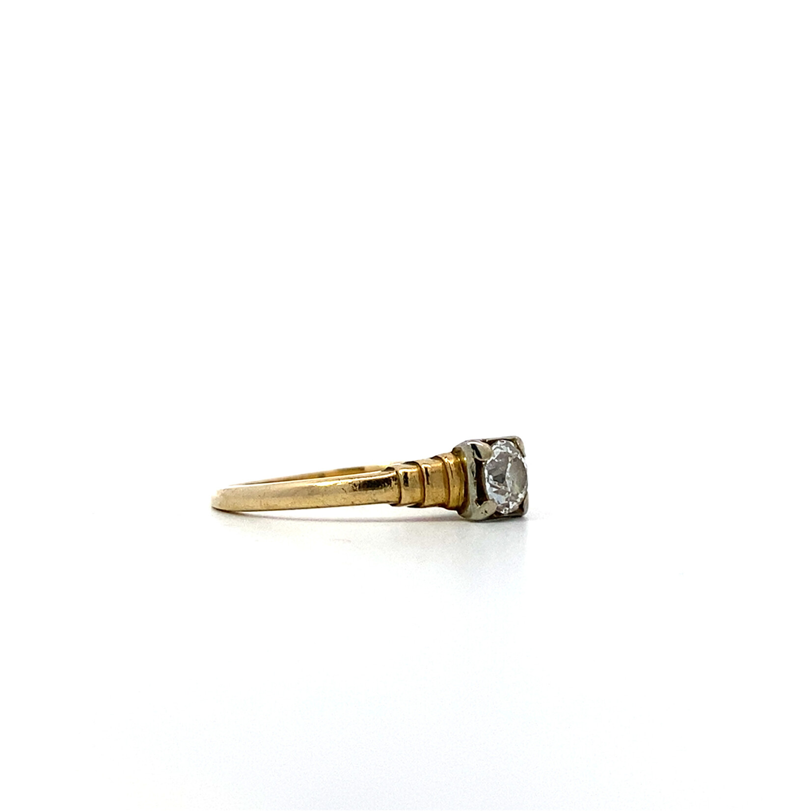 14K Yellow Gold Diamond Solitaire Ring size 6.25 D+/-.35ct