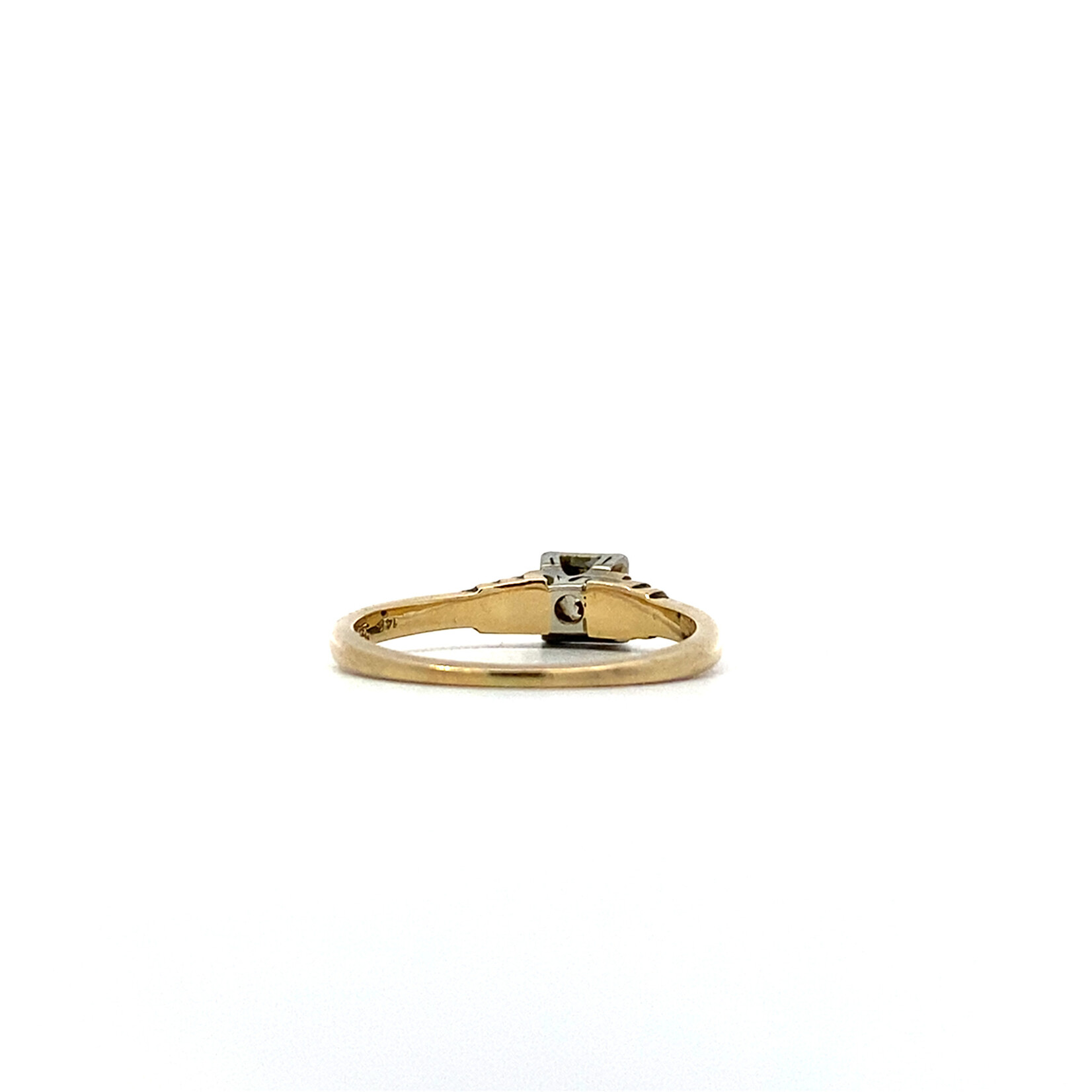 14K Yellow Gold Diamond Solitaire Ring size 6.25 D+/-.35ct