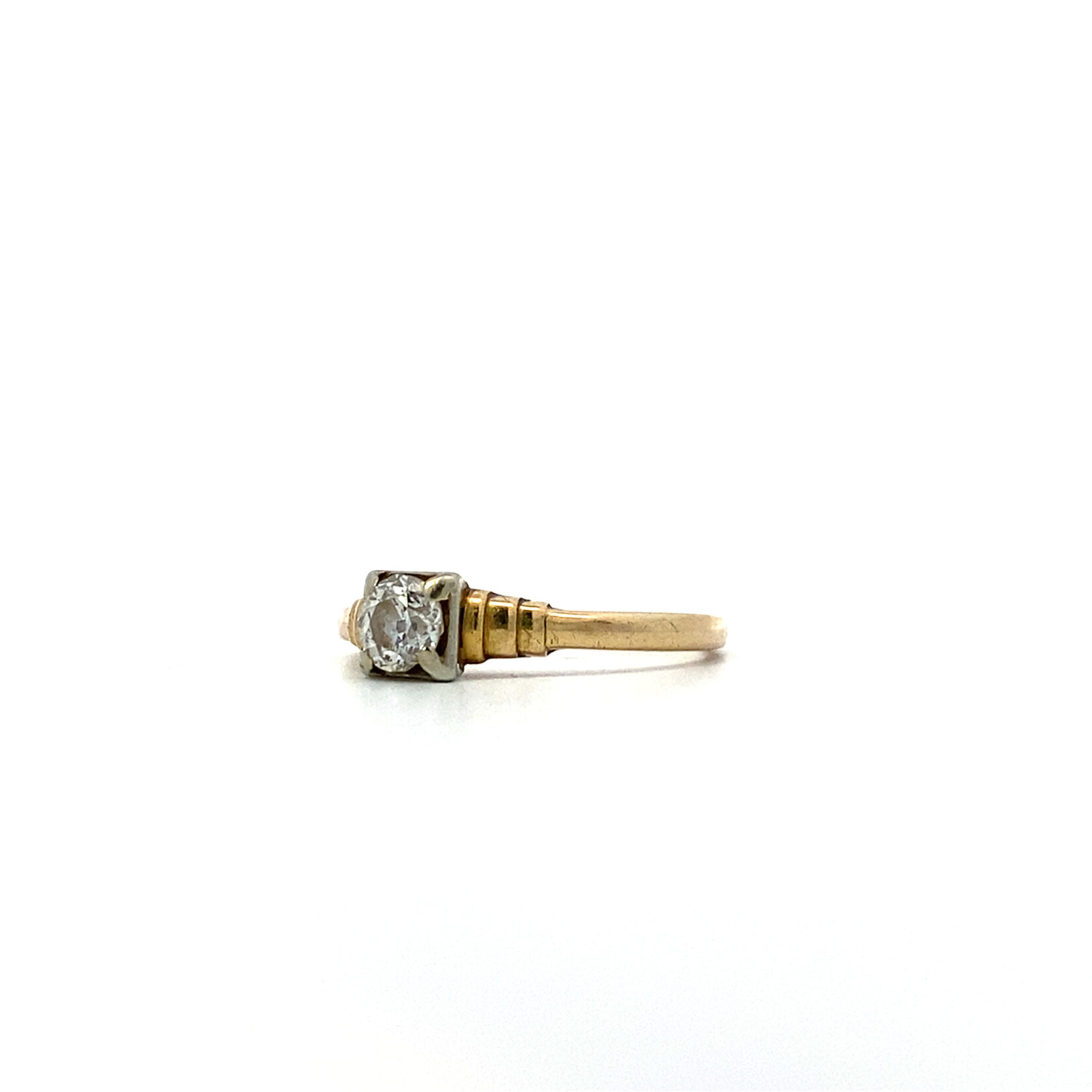 14K Yellow Gold Diamond Solitaire Ring size 6.25 D+/-.35ct