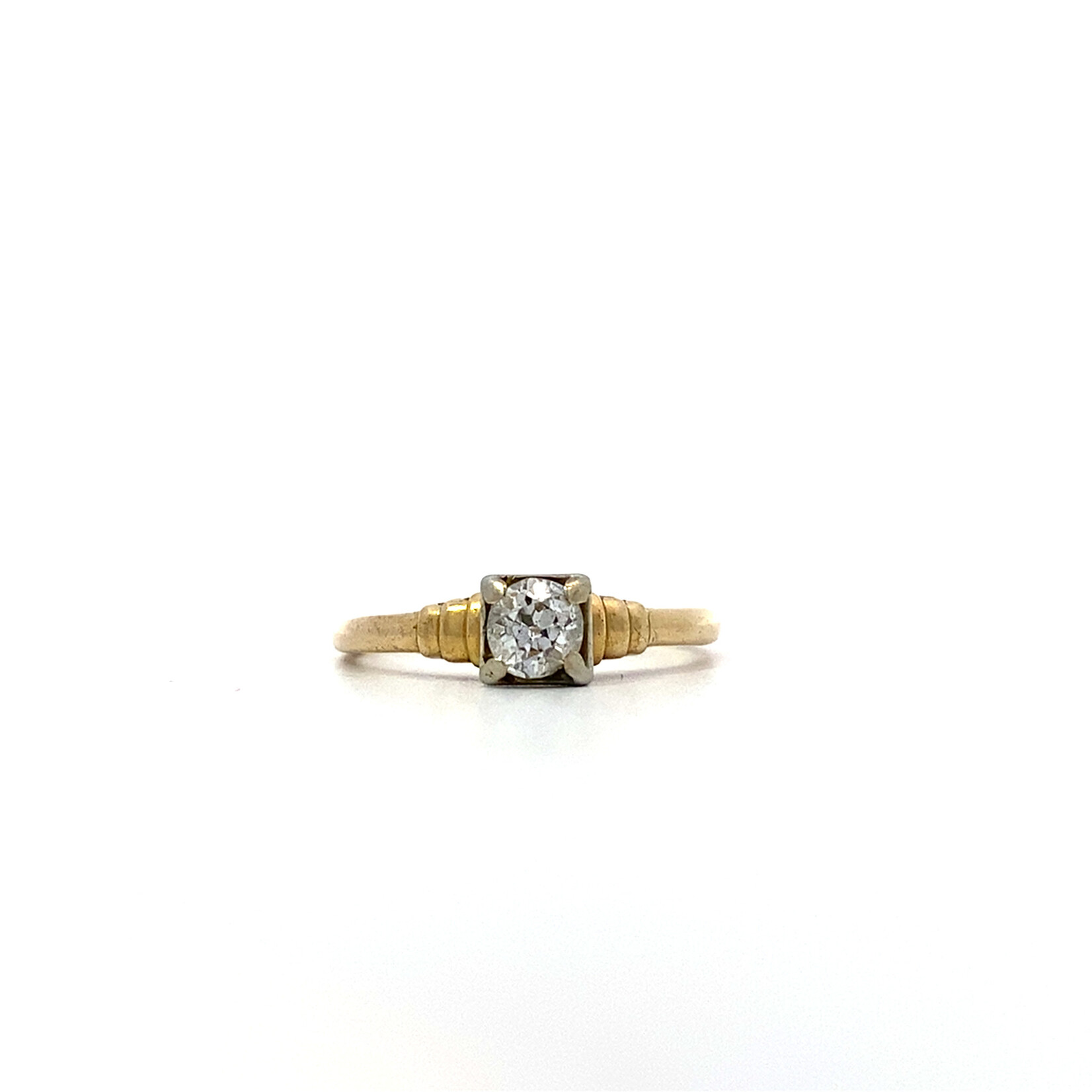 14K Yellow Gold Diamond Solitaire Ring size 6.25 D+/-.35ct