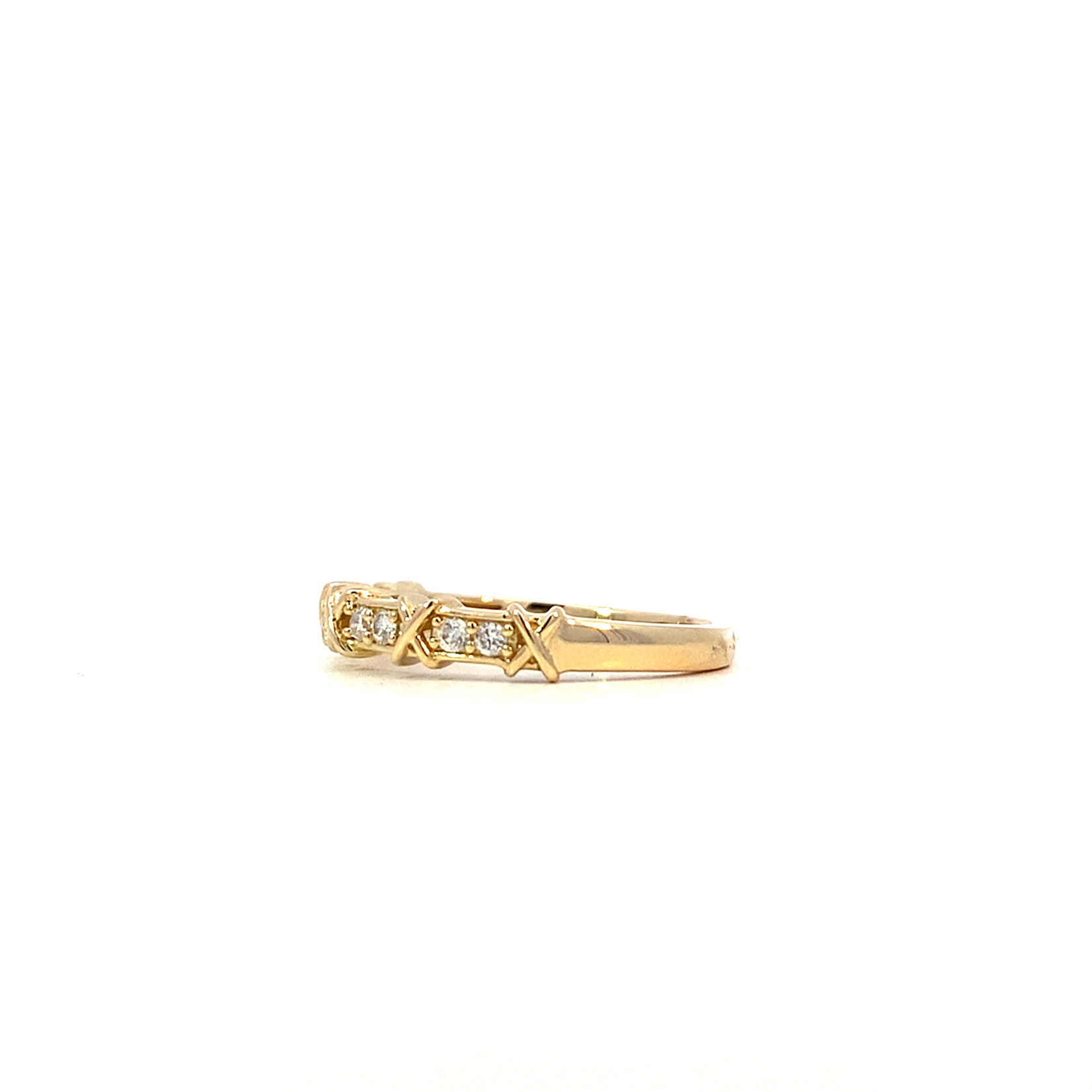 14K Yellow Gold XO Diamond Anniversary Band size 7 D.20ctw