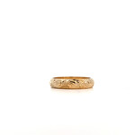 Plumeria Floral 14K Yellow Gold 4mm Barrel Light Waves Ring size 5.75