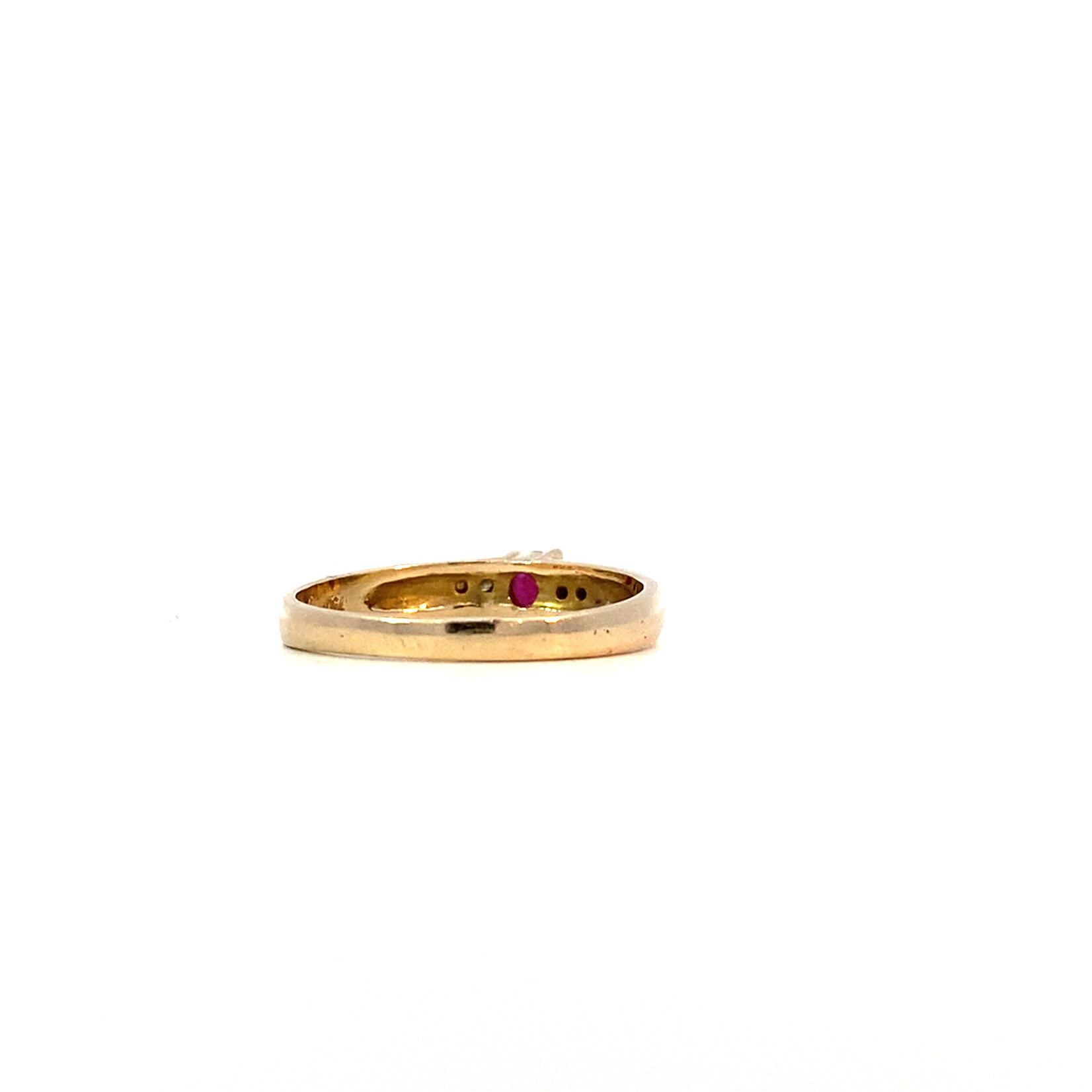 18K Yellow Gold Ruby and Diamond Ring sz6.5