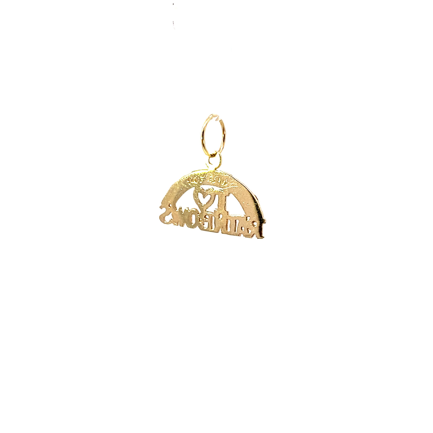 14K Yellow Gold I Love Rainbows Charm