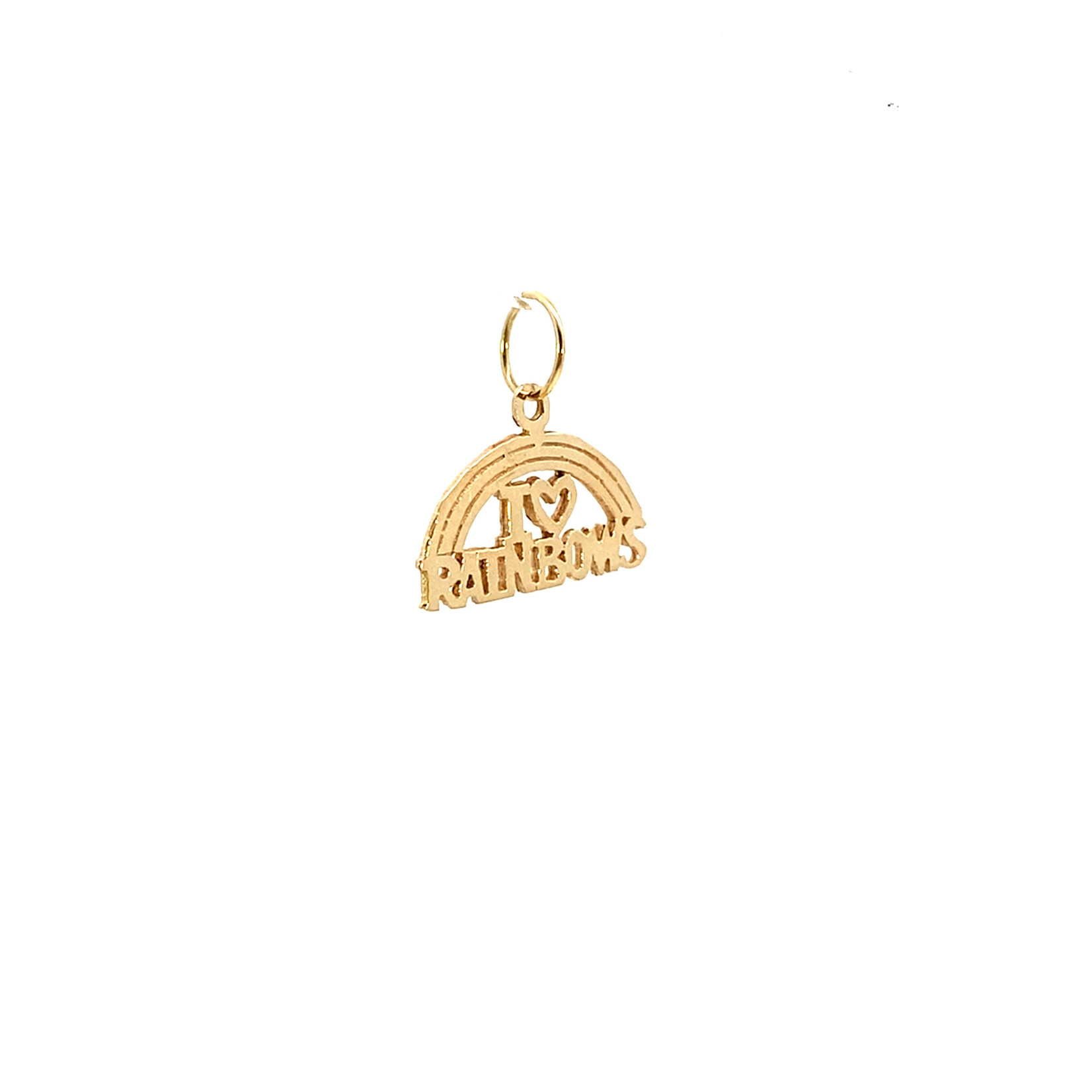 14K Yellow Gold I Love Rainbows Charm