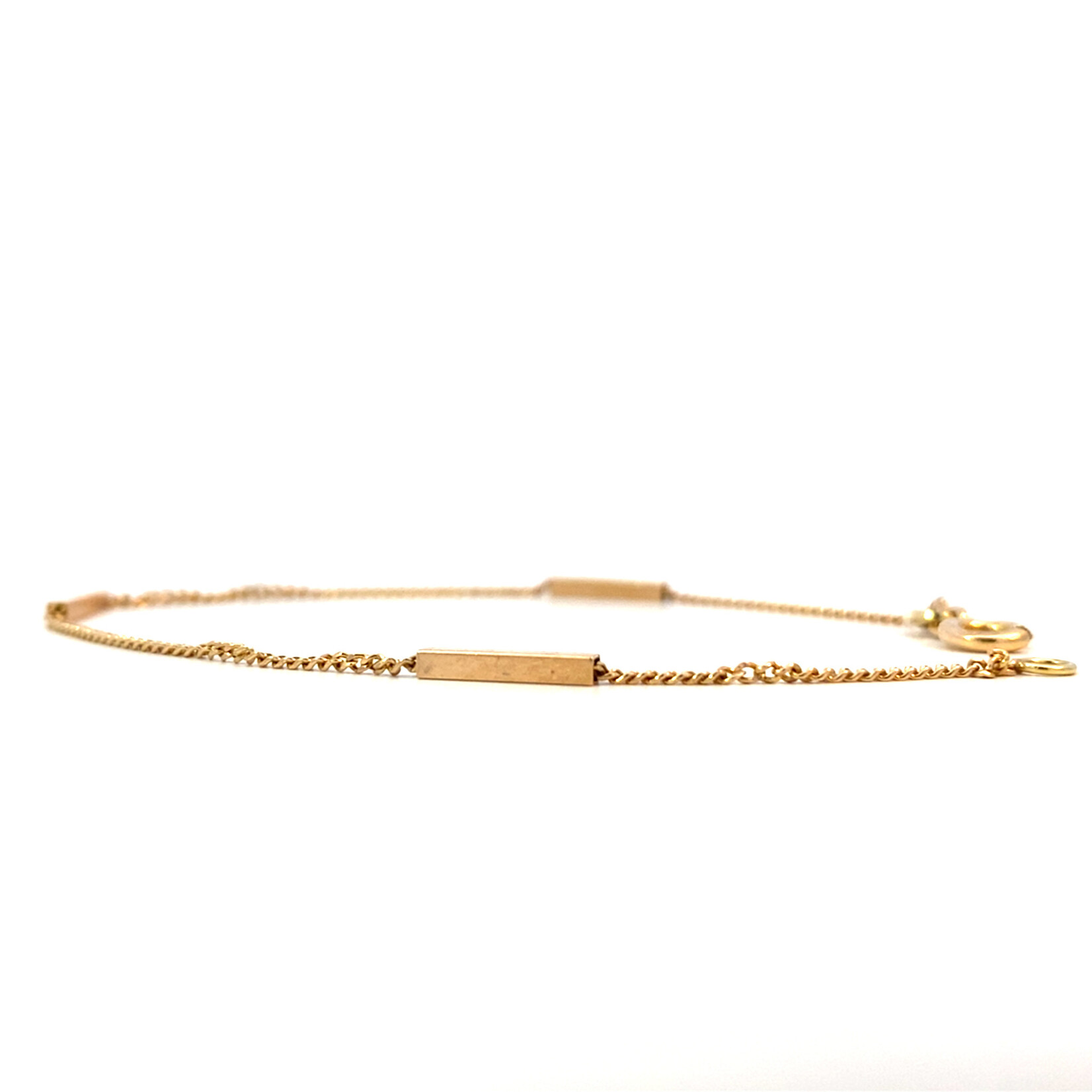 14K Yellow Gold 7" Bar Chain Bracelet