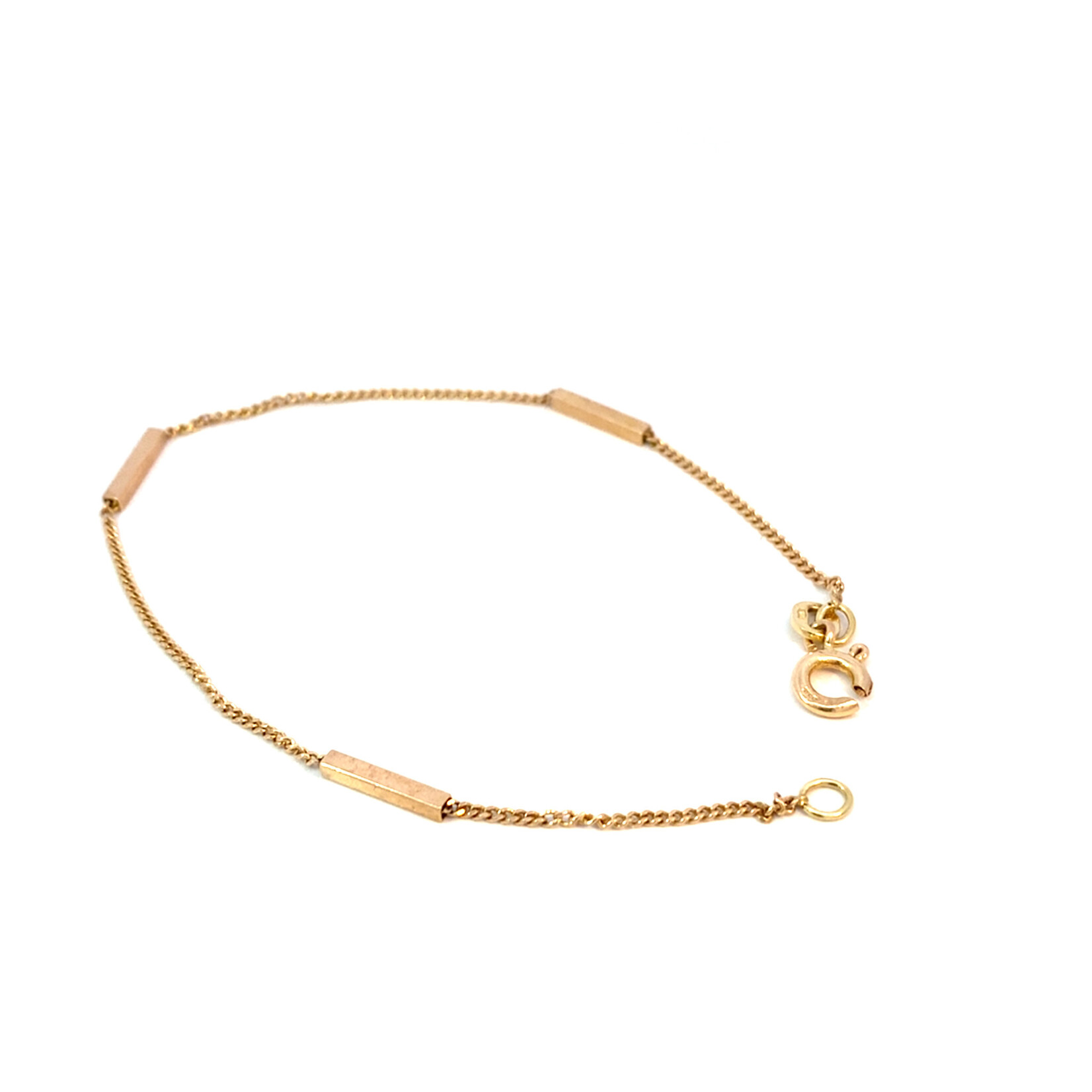 14K Yellow Gold 7" Bar Chain Bracelet