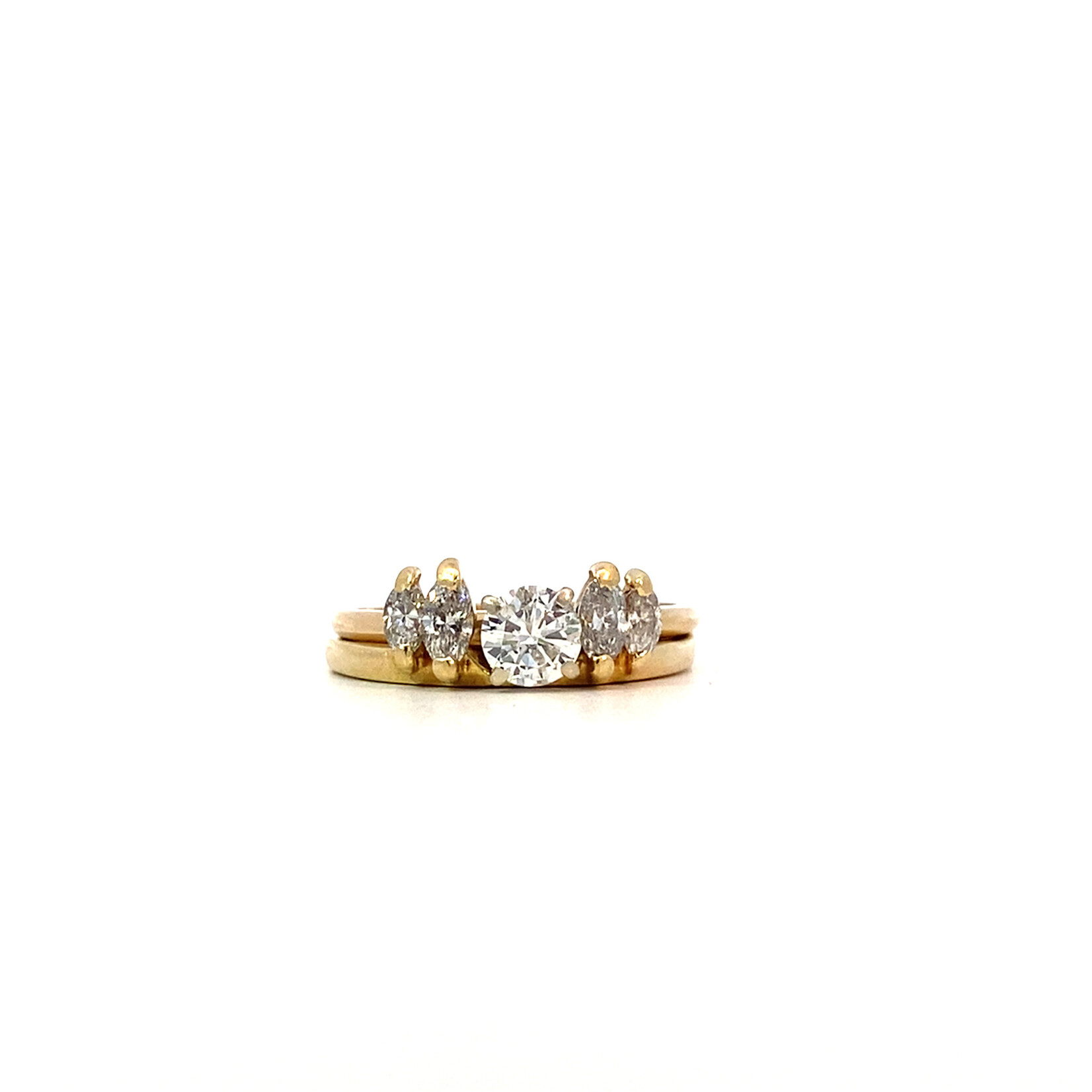 14K Yellow Gold Diamond Wedding Set sz8