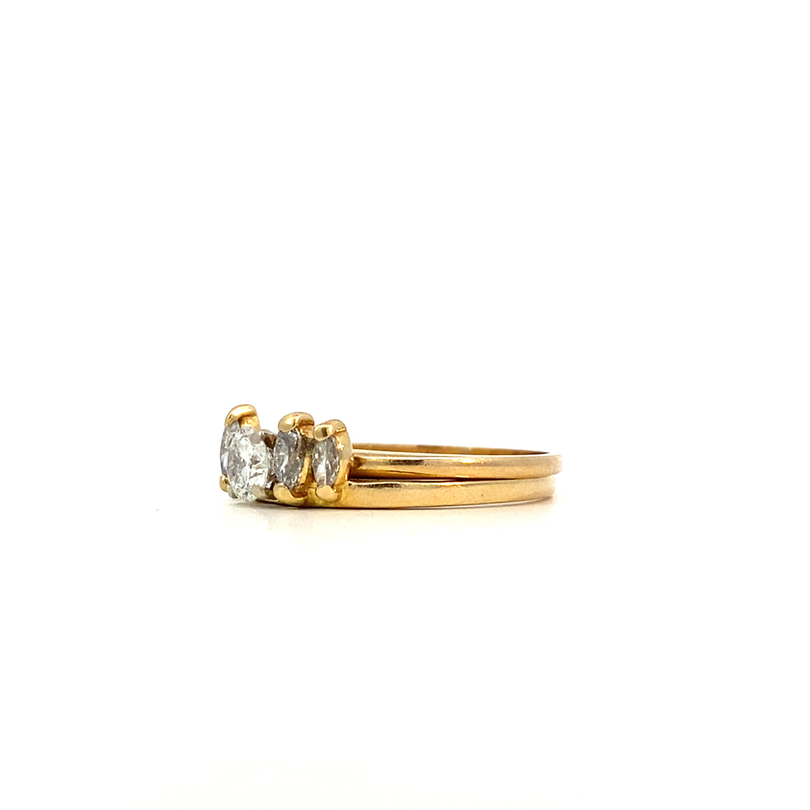 14K Yellow Gold Diamond Wedding Set size 8