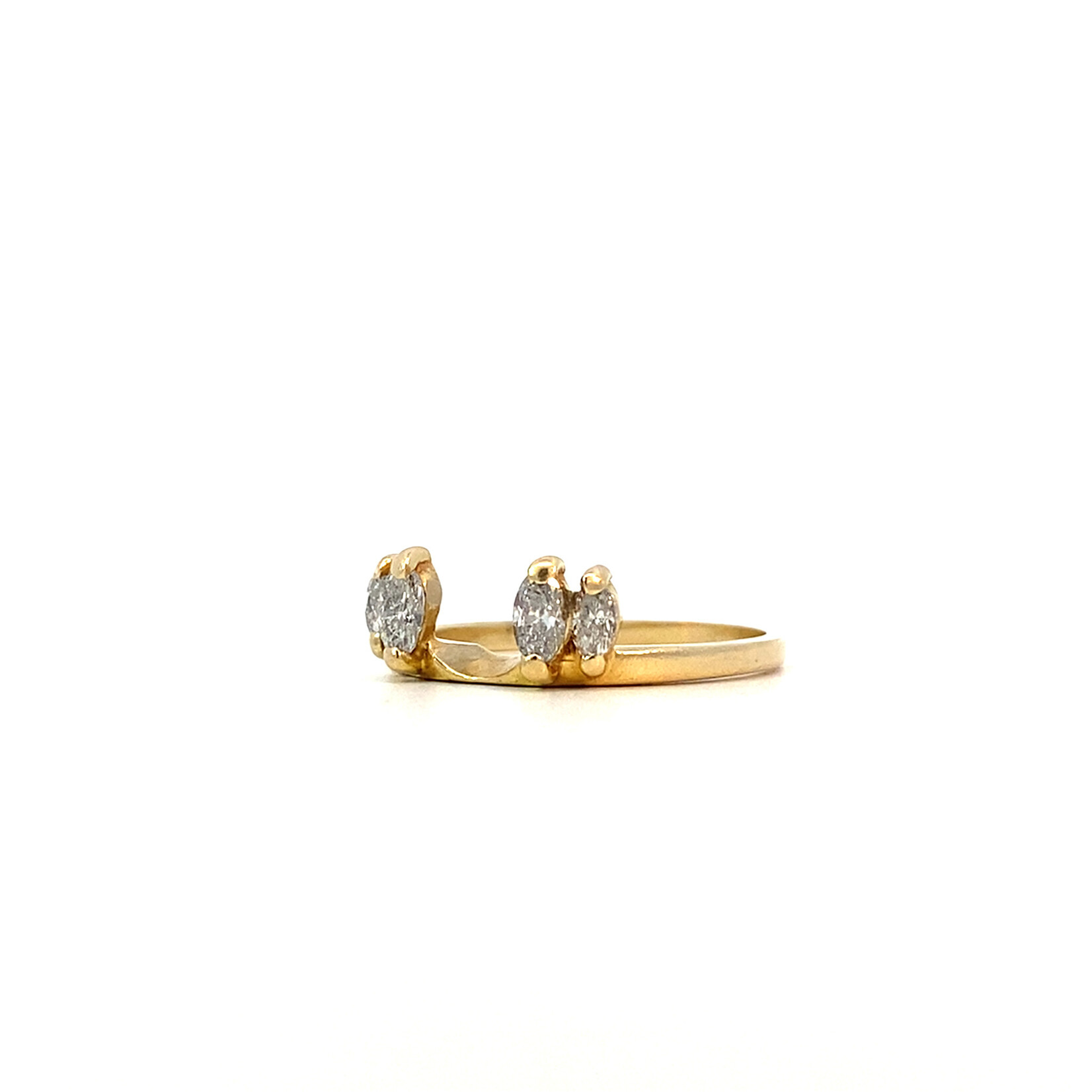 14K Yellow Gold Diamond Wedding Set sz8