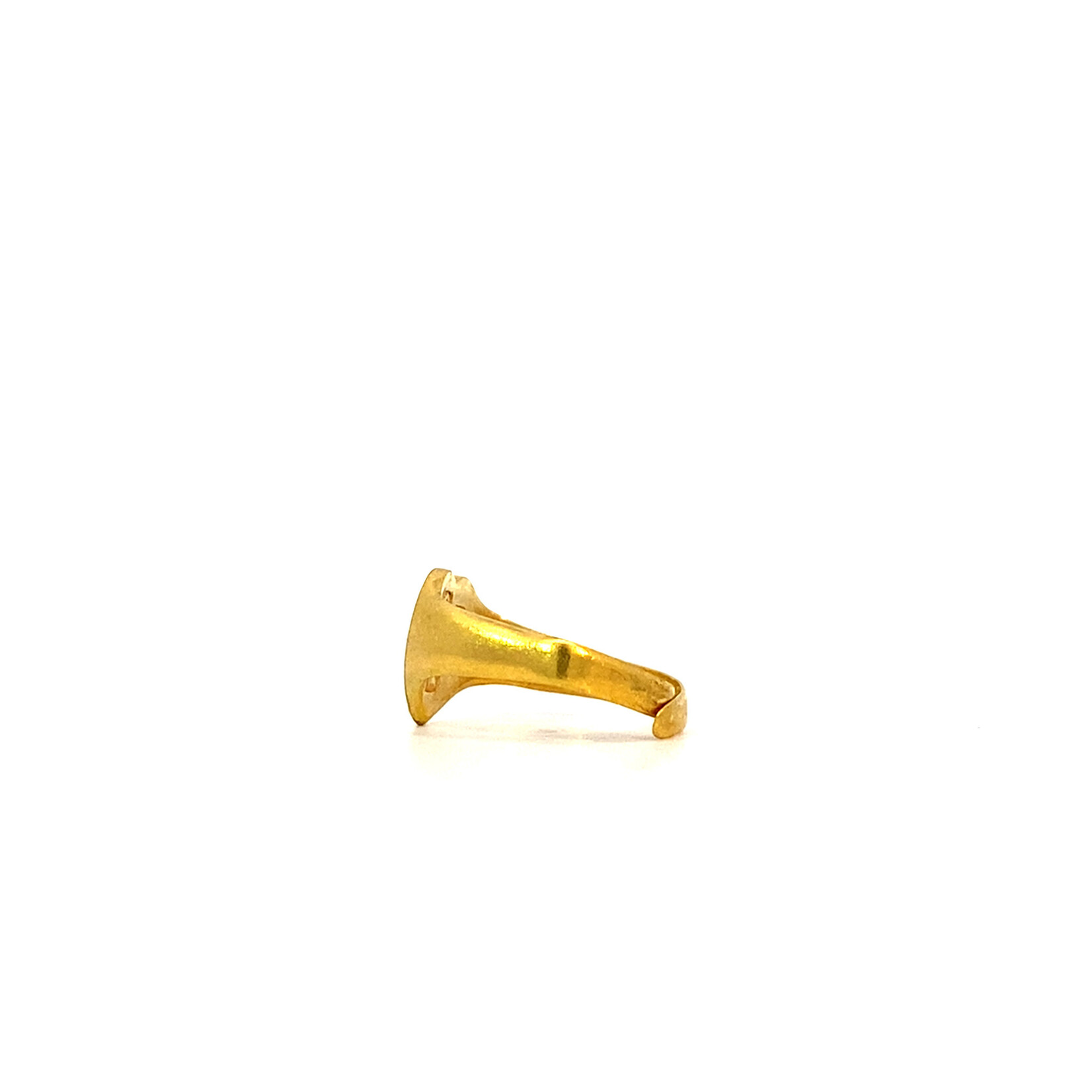 24K Yellow Gold Heart Shape Signet Ring size 2