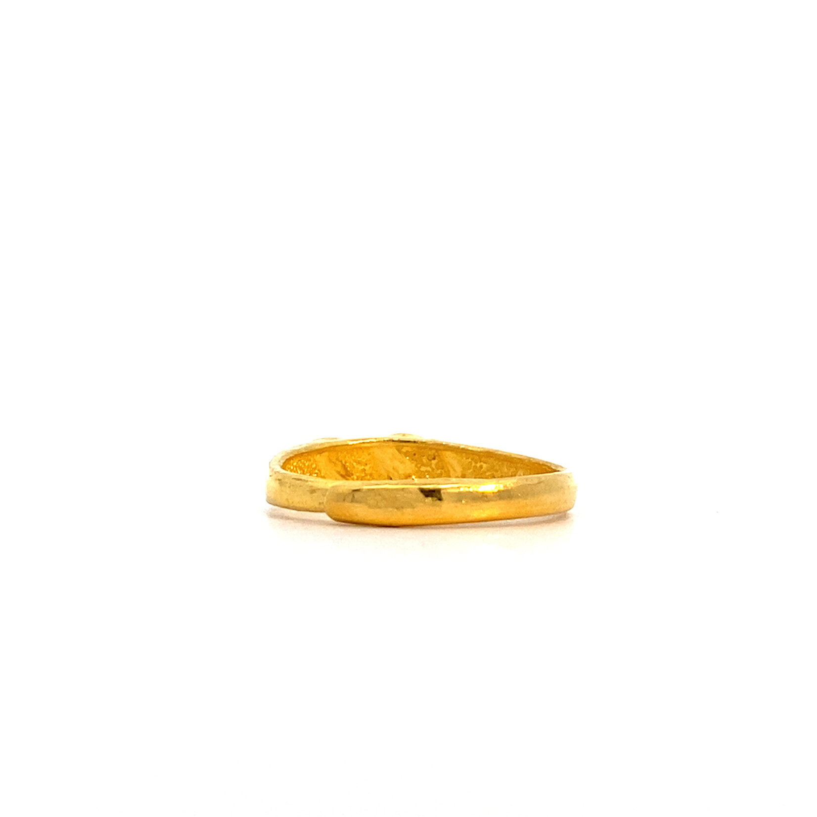 24K Yellow Gold Diamond Cut Design Ring size 7.5