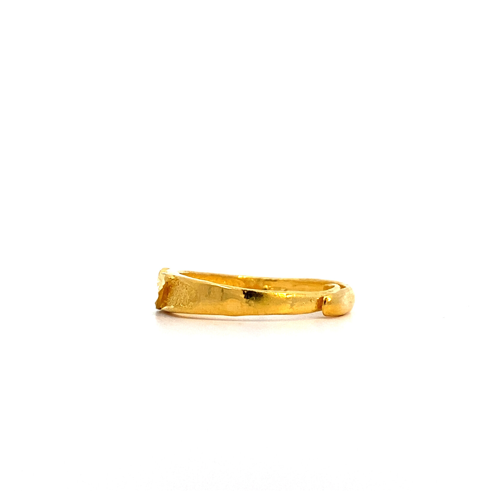 24K Yellow Gold Diamond Cut Design Ring size 7.5