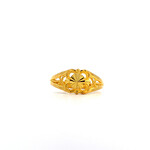 24K Yellow Gold diamond Cut Starburst Ring sz8