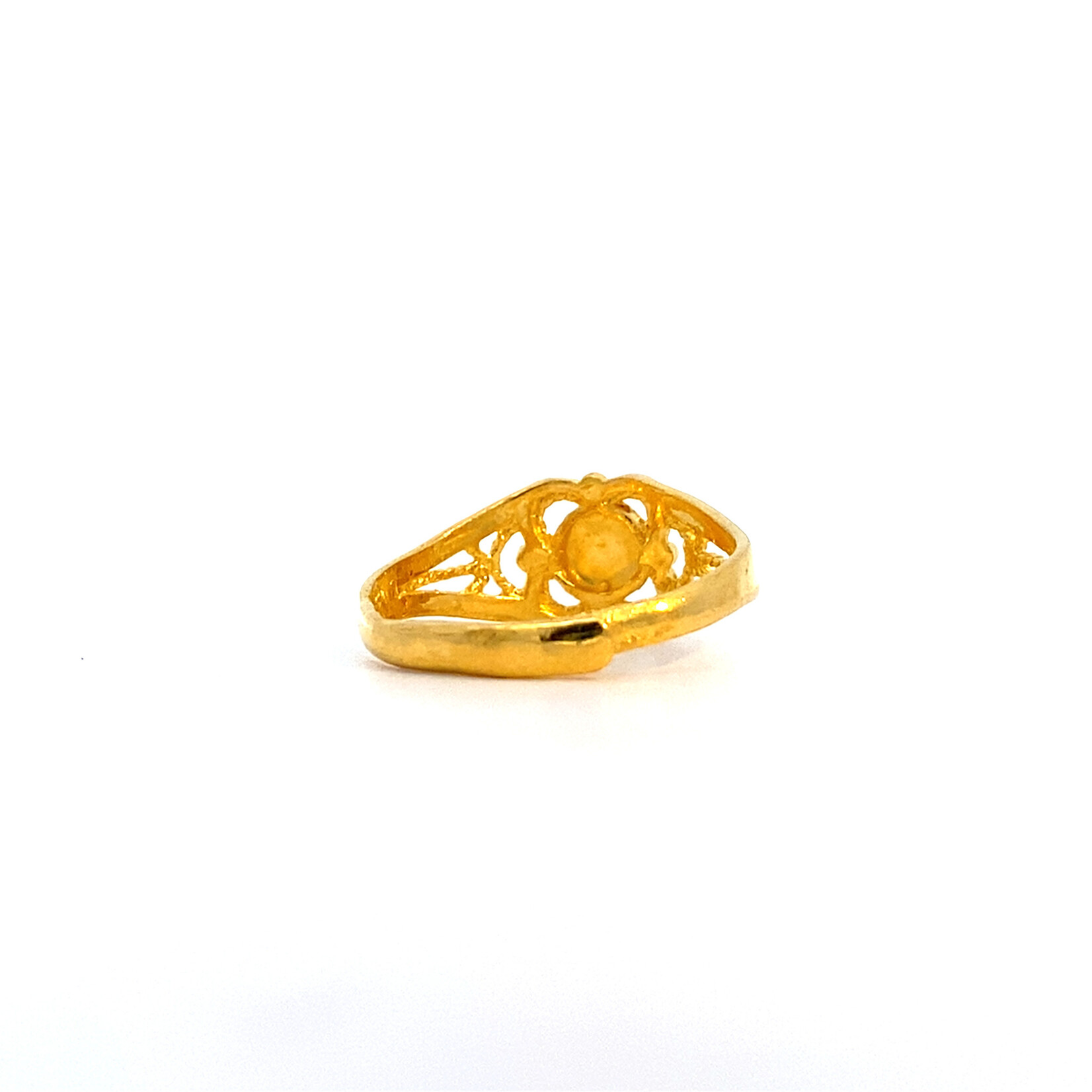 24K Yellow Gold diamond Cut Starburst Ring sz8