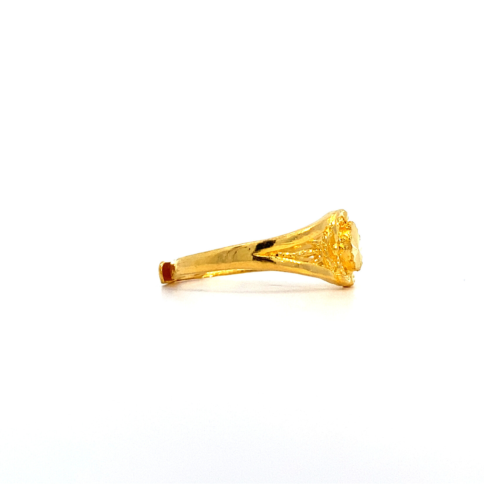 24K Yellow Gold diamond Cut Starburst Ring sz8