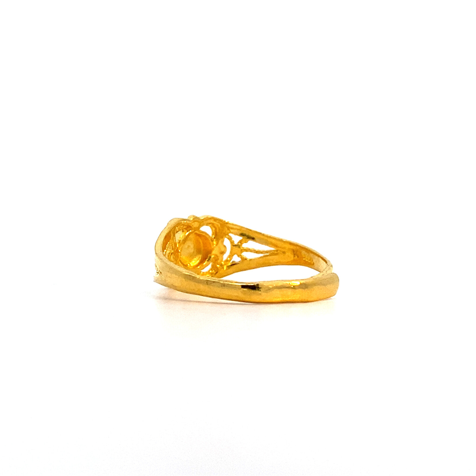 24K Yellow Gold diamond Cut Starburst Ring size z8