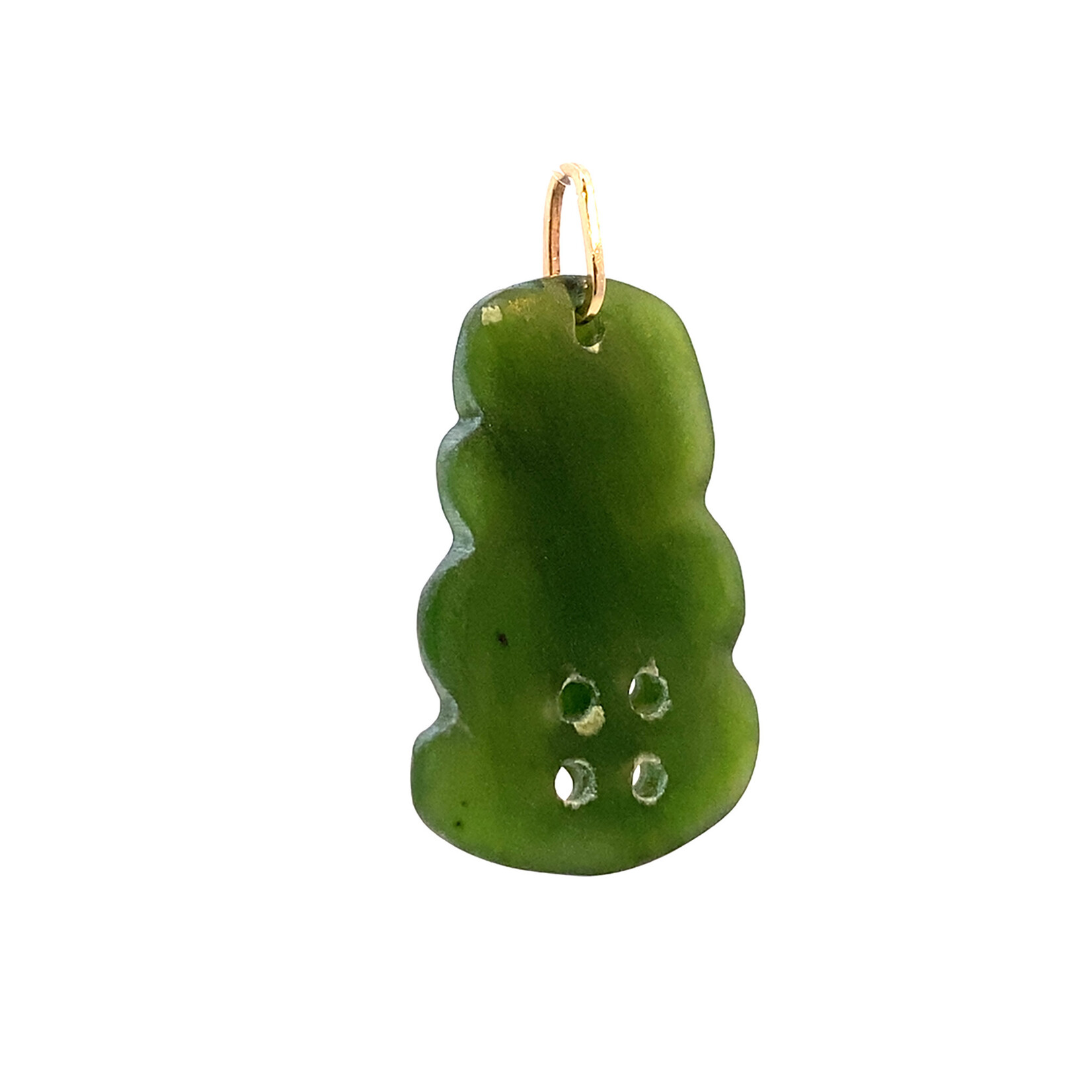 14K Yellow Gold Hei-Tiki Maori Nephrite Pendant
