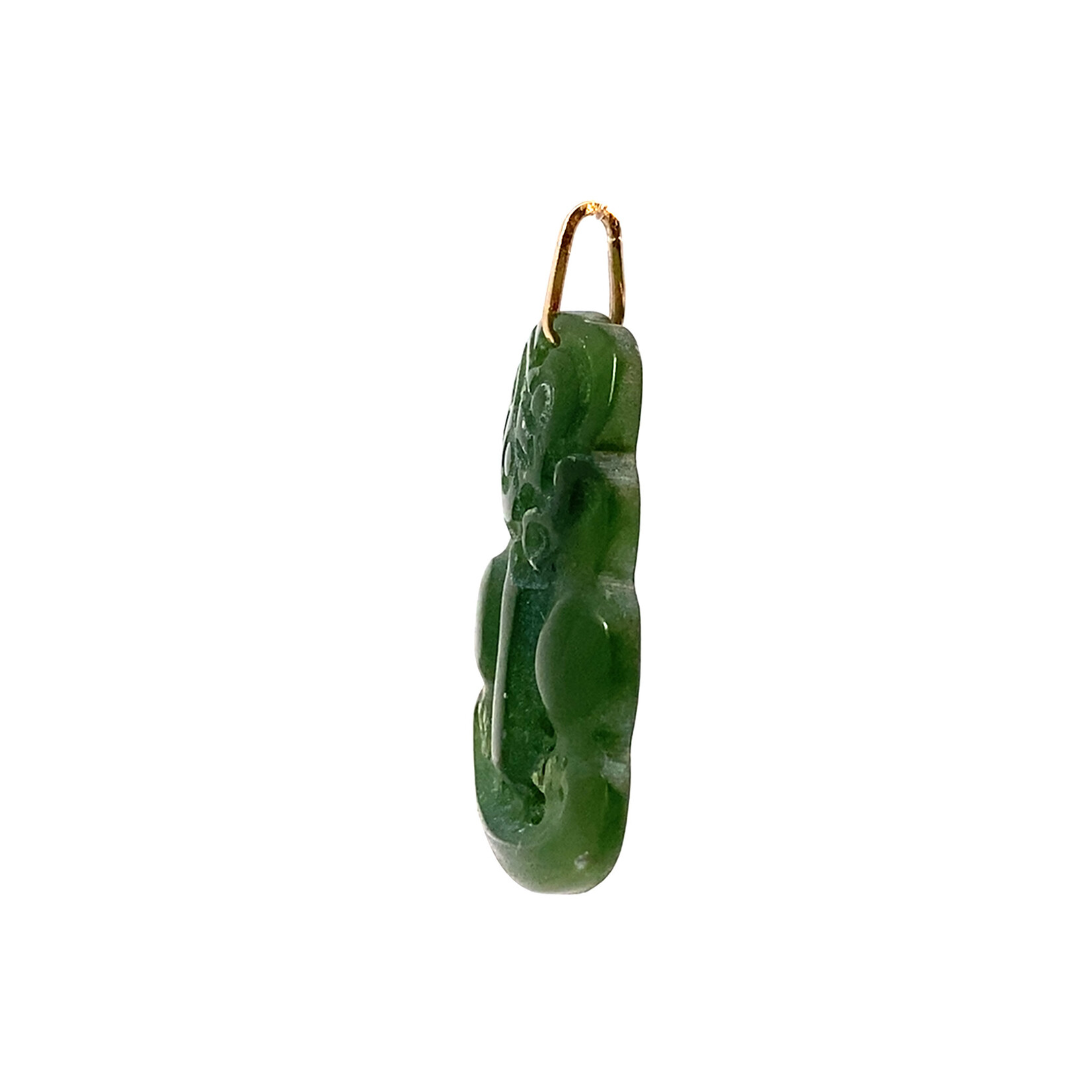 14K Yellow Gold Hei-Tiki Maori Nephrite Pendant
