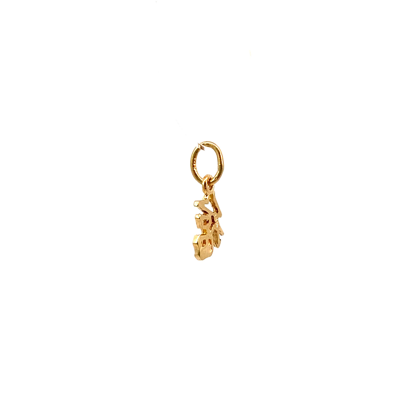 14K Yellow Gold "Good Luck"Kanji Pendant