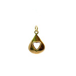 14K Yellow Gold Inverted Heart Charm
