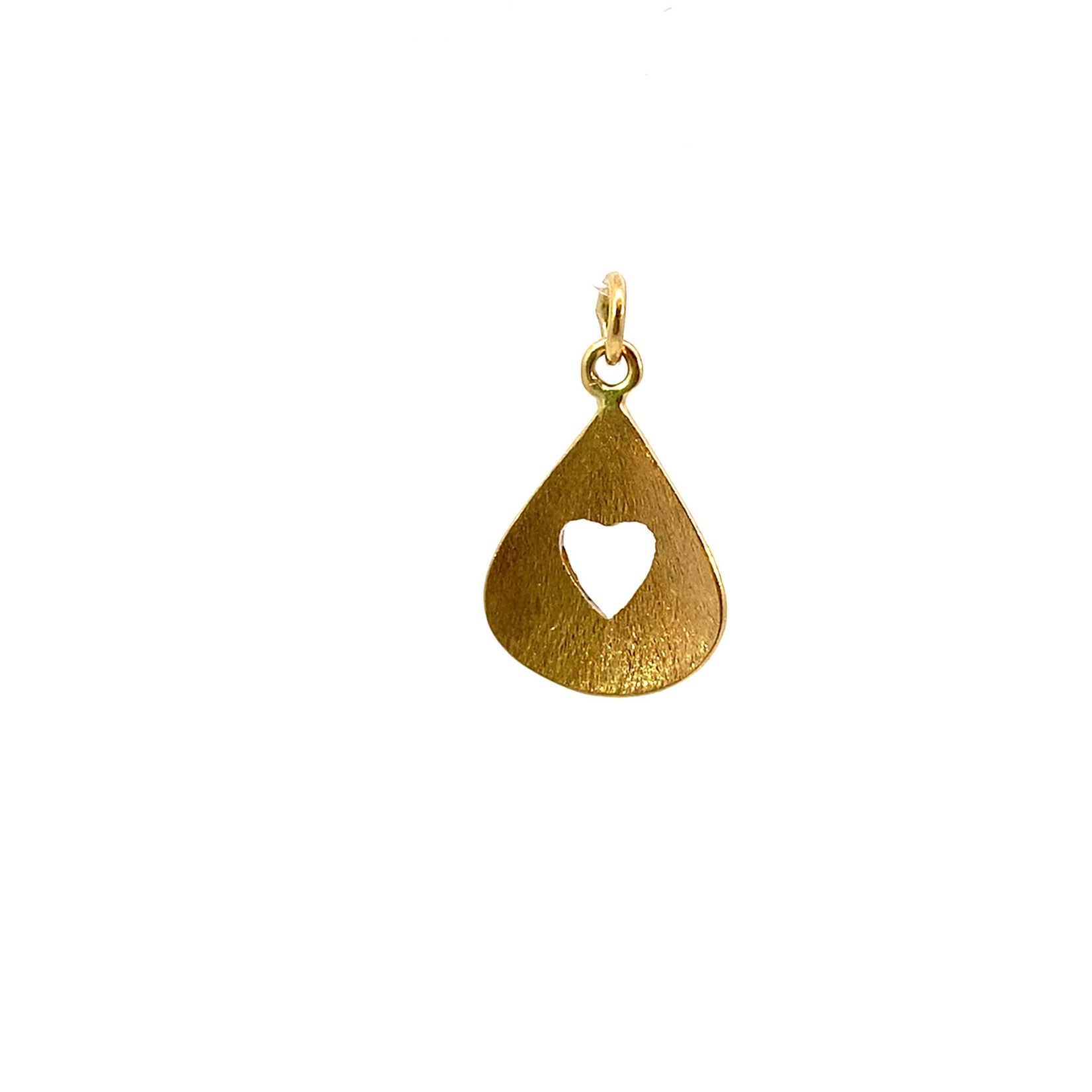 14K Yellow Gold Inverted Heart Charm