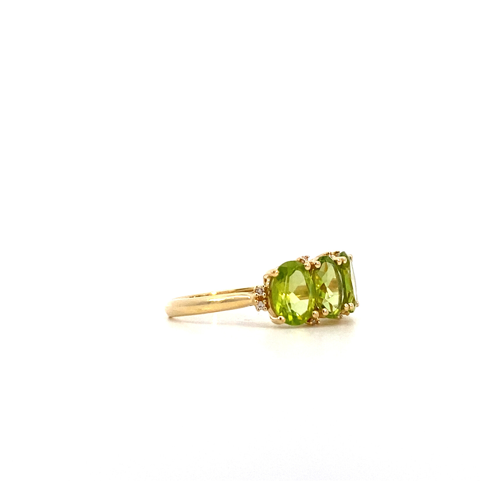 14K Yellow Gold Peridot & Diamond Ring sz7 D.16ctw