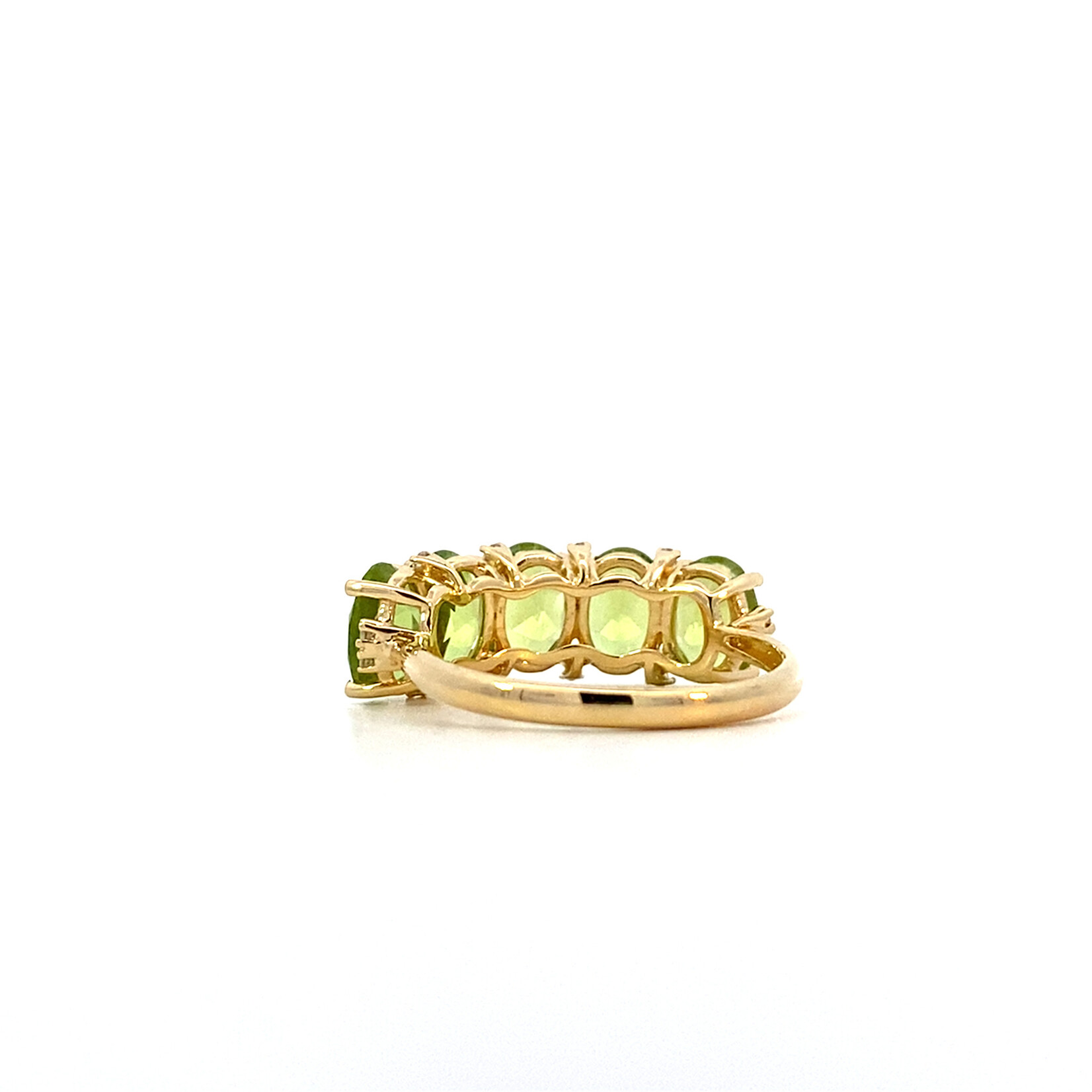 14K Yellow Gold Peridot & Diamond Ring sz7 D.16ctw