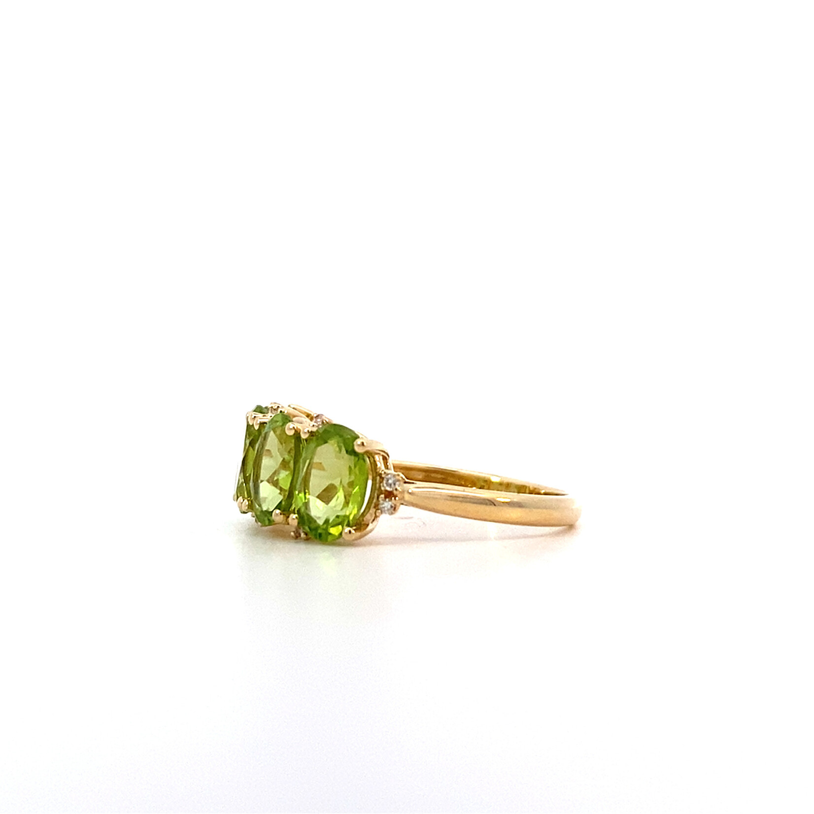 14K Yellow Gold Peridot & Diamond Ring sz7 D.16ctw