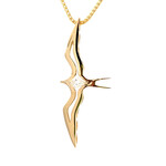 14K Yellow Gold 'Iwa Lele Diamond Pendant .20ct
