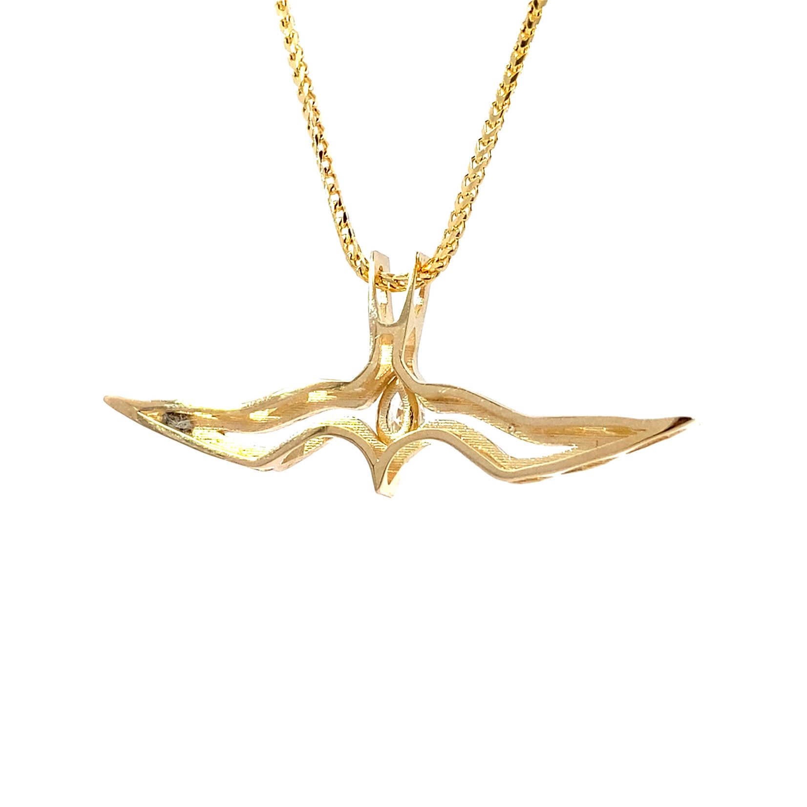 14K Yellow Gold 'Iwa Lele Diamond Pendant .20ct