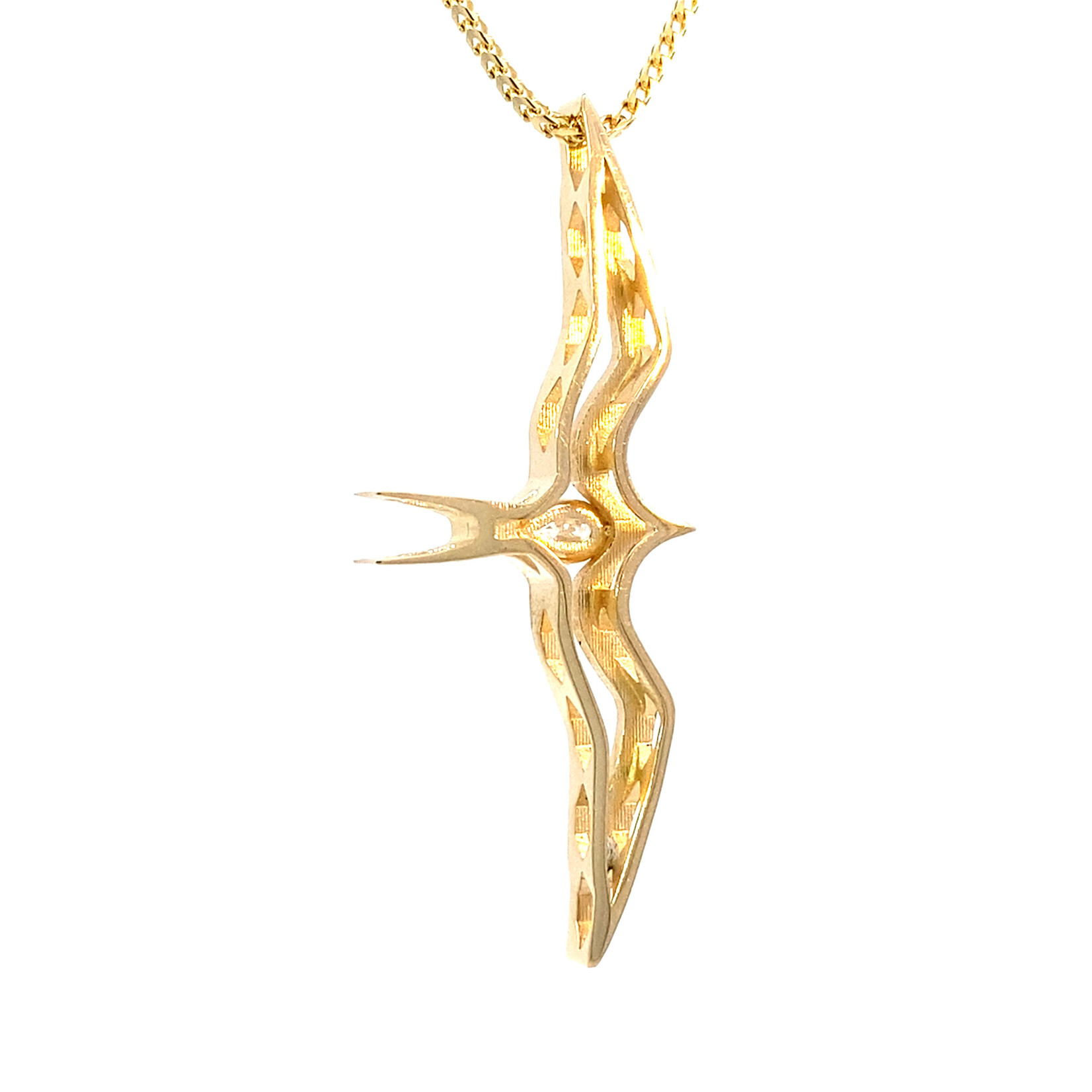 14K Yellow Gold 'Iwa Lele Diamond Pendant .20ct