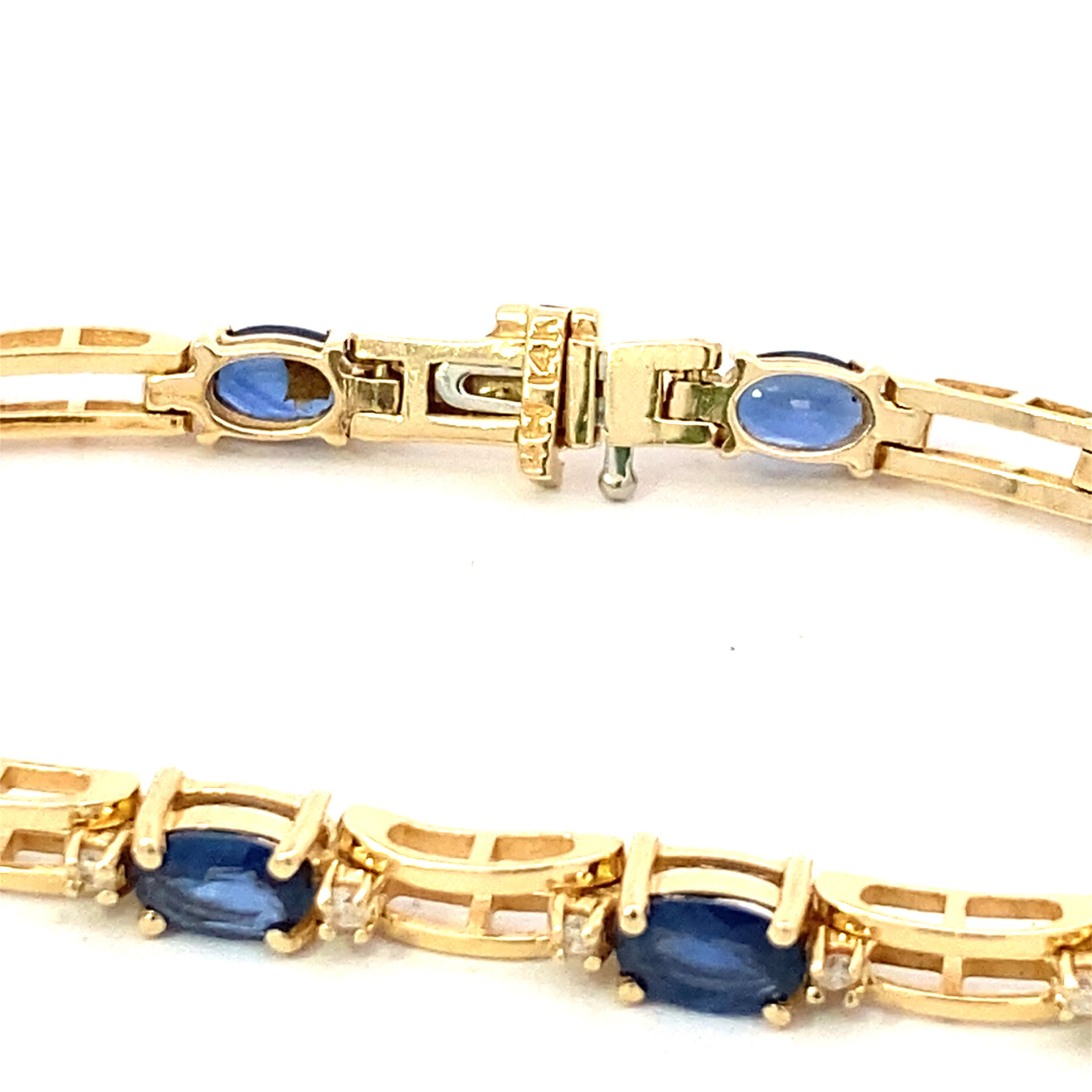 14K Yellow Gold 7" Sapphire & Diamond Bracelet