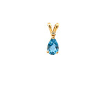 14K Yellow Gold Blue Topaz & Diamond Pendant