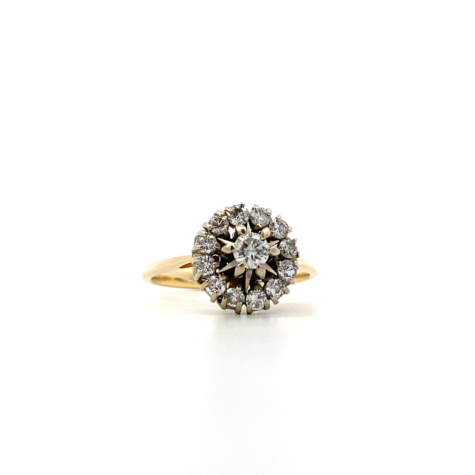 14K Yellow Gold Diamond Ring sz 8.5 D+/-.59ctw