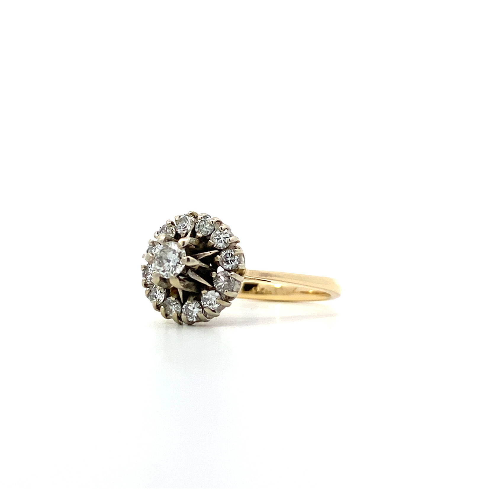 14K Yellow Gold Diamond Ring sz 8.5 D+/-.59ctw