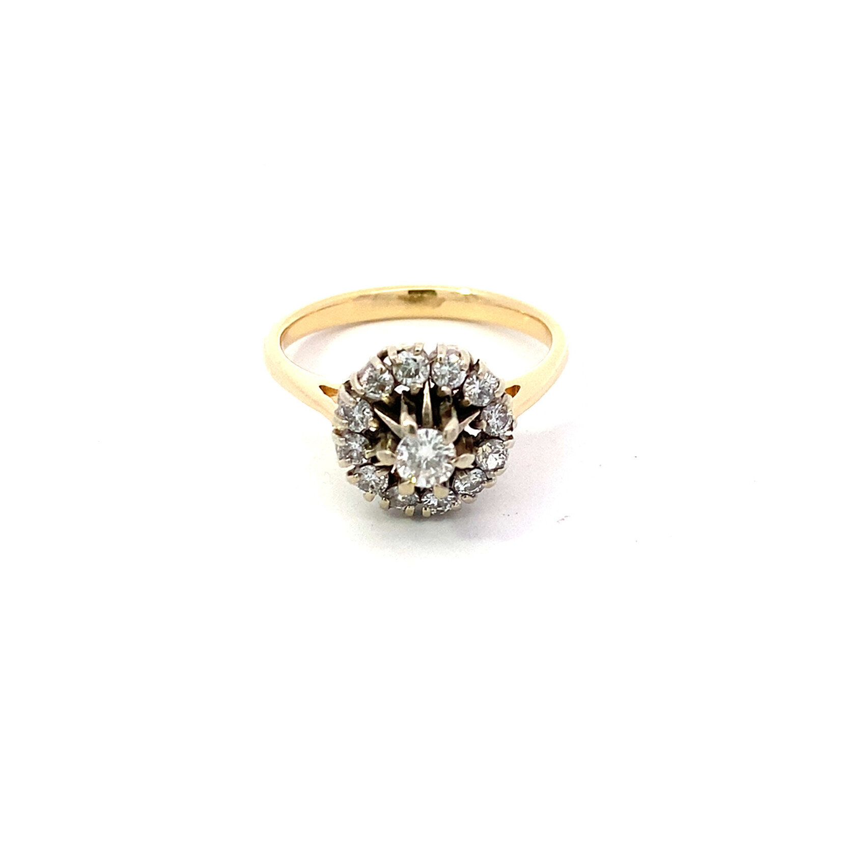 14K Yellow Gold Diamond Ring sz 8.5 D+/-.59ctw
