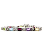 Sterling Silver 7" Multi Gemstone Bracelet