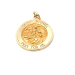 14K Yellow Gold Saint Michael Pendant