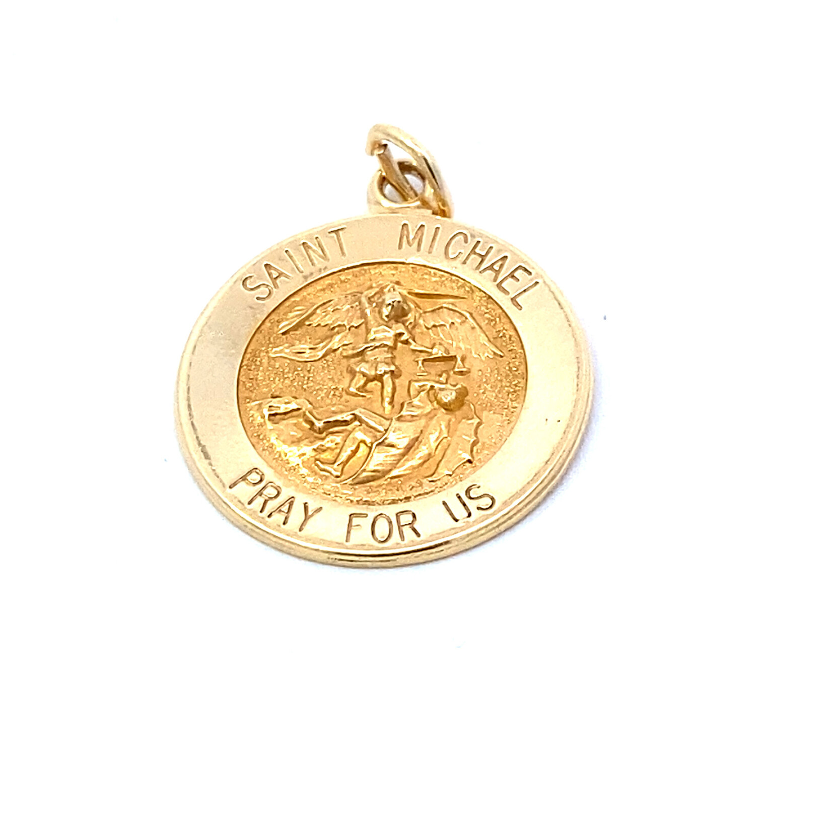 14K Yellow Gold Saint Michael pendant