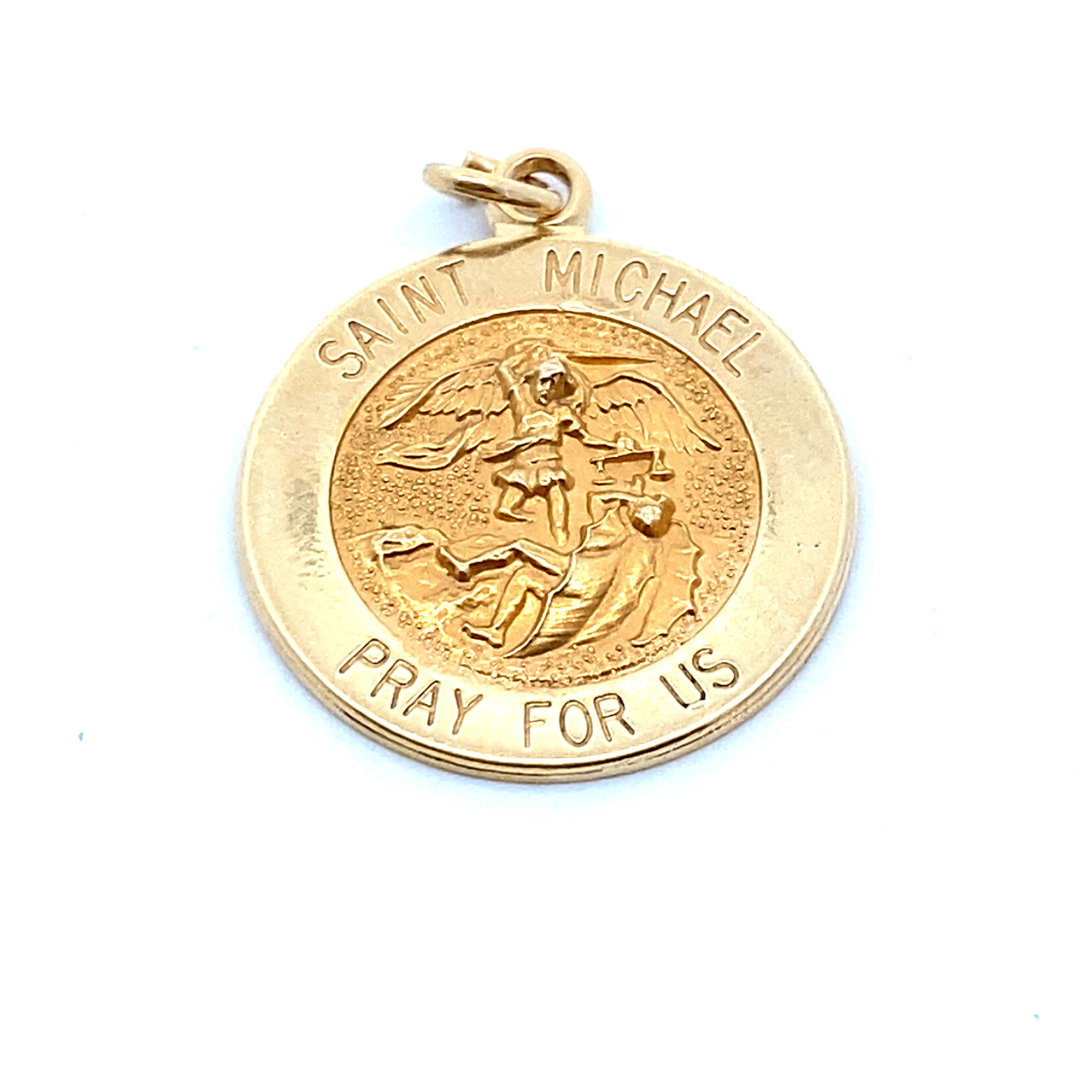 14K Yellow Gold Saint Michael pendant